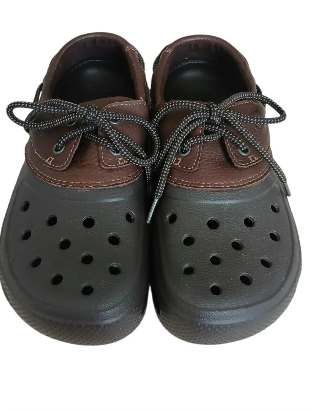 CROCS Islander Pitcrew Sport Boat Shoes Men's 8 Brown Lightweight Comfort